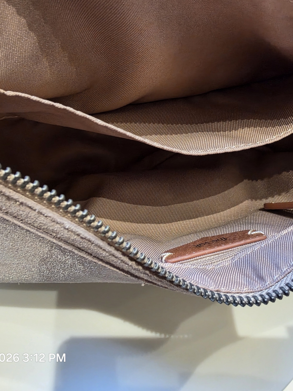 NWT The Sak Tess Crescent Shoulder Bag Sand Sparkle Suede Shimmer Boho - Picture 5 of 10